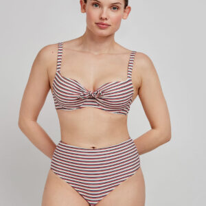 GISELA - Bikini A Righe Con Coppa Differenziata E Slip A Vita Alta