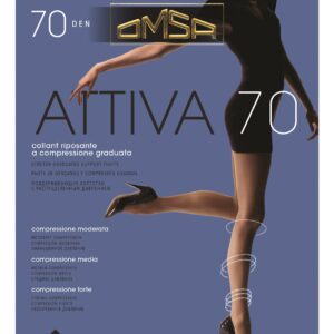 OMSA - Collant Riposante 70 Denari A Compressione Graduata - Nero - Daino - Fumo - Caramello
