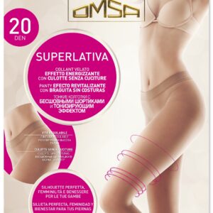 OMSA - Collant Velati 20 Denari Con Culotte Senza Cuciture - Caramello - Daino - Nero