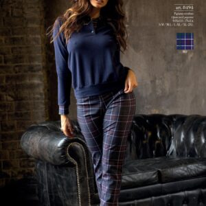 MAGIC DREAM - Pigiama Con Dettagli E Pantalone In Tartan - Blu