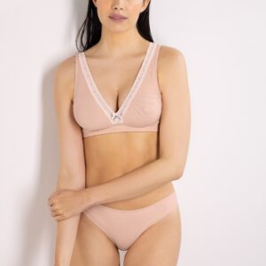 SIèLEI - Reggiseno Triangolo Senza Ferretto - Cipria - Malva - Nero
