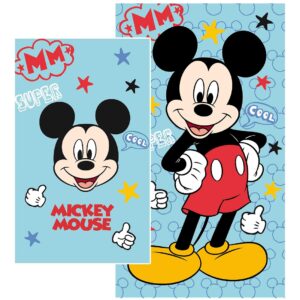 MICKEY MOUSE - Set Asciugamani 1+1 In Spugna