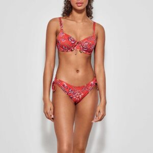 GISELA - Bikini Floreale In Coppa D - Corallo