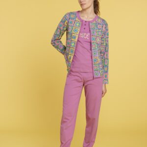NOIDINOTTE - Coordinato Pigiama 3 Pezzi - Magenta - Glicine