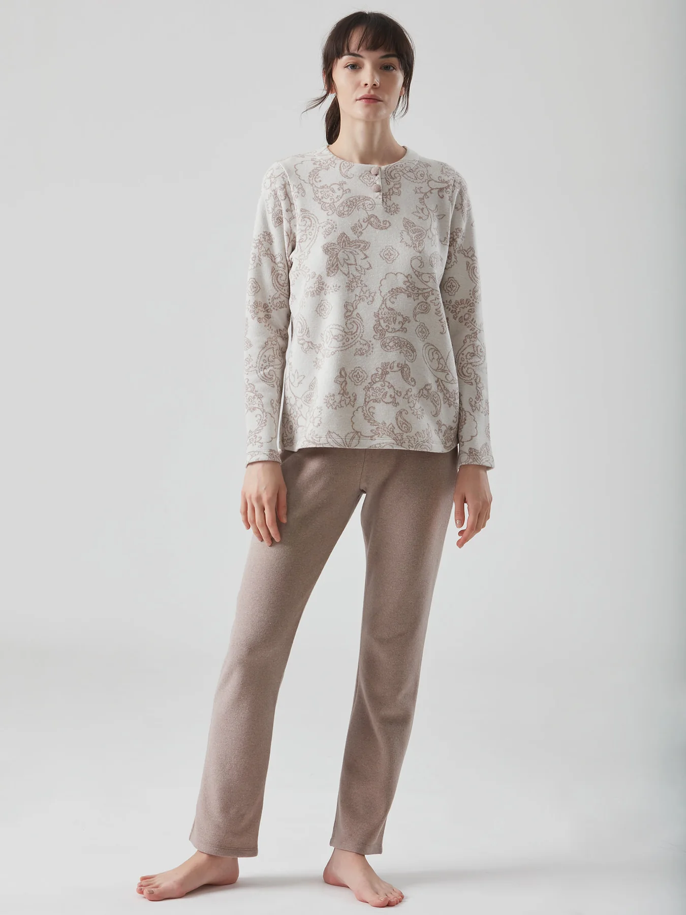 RAGNO - Pigiama Jacquard In Punto Milano - Yogurt - Avorio