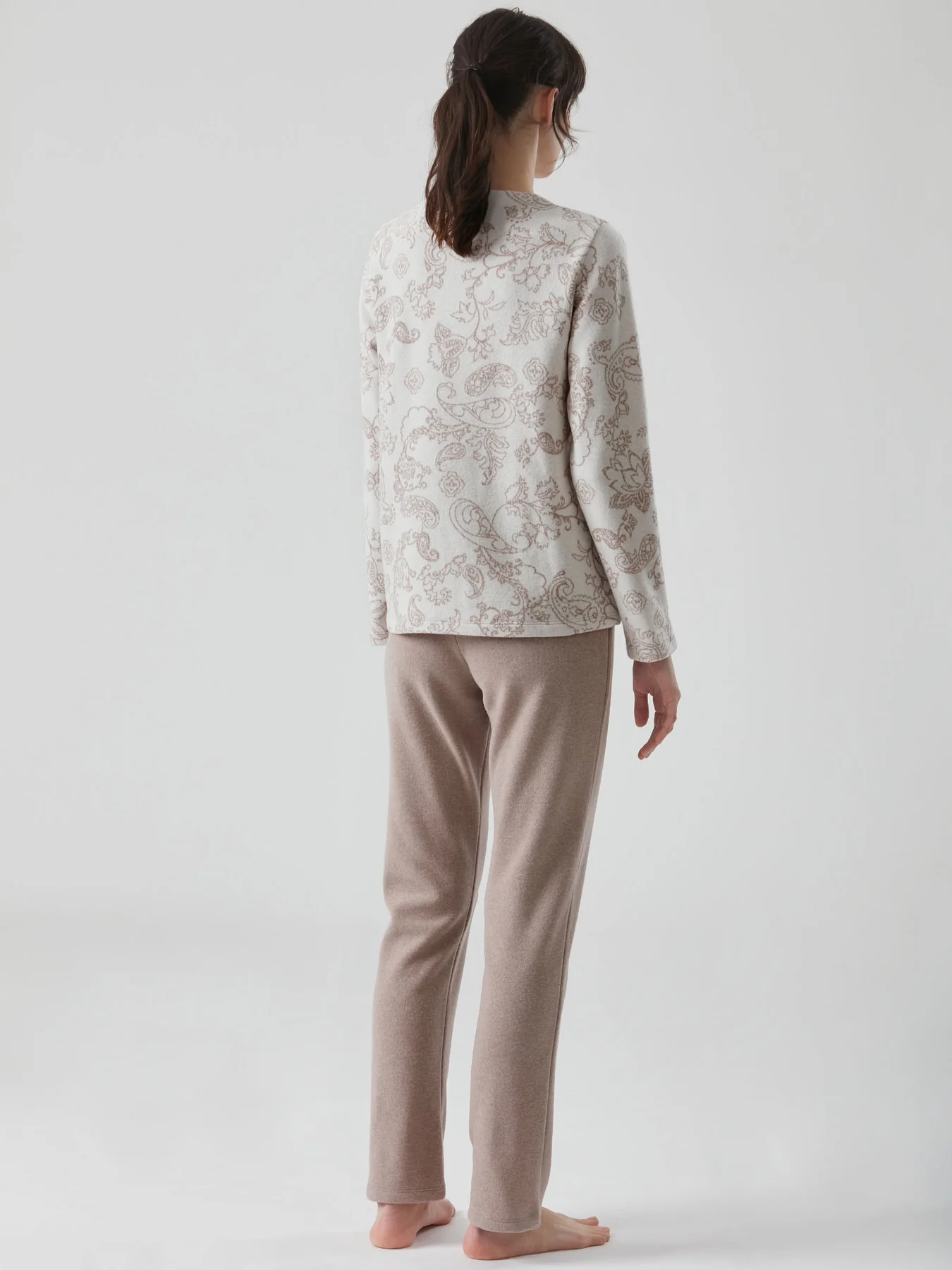 RAGNO - Pigiama Jacquard In Punto Milano - Yogurt - Avorio - immagine 5