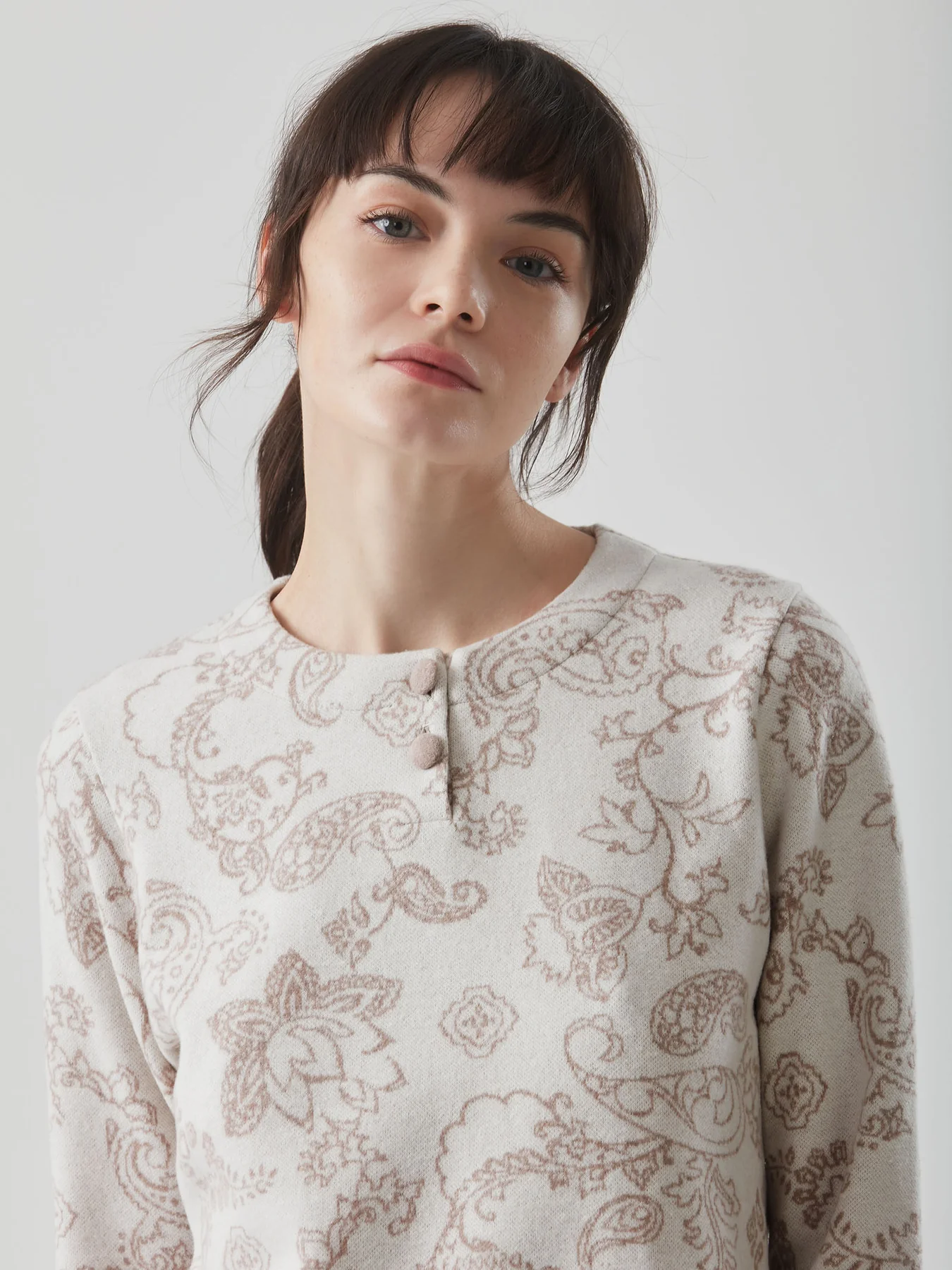 RAGNO - Pigiama Jacquard In Punto Milano - Yogurt - Avorio - immagine 4