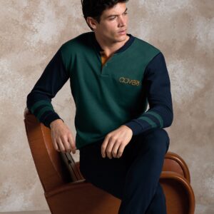 ENRICO COVERI - Pigiama In Caldo Cotone - Pino - Blu