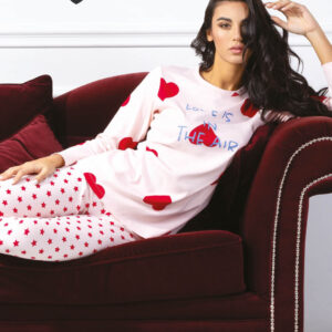 LOVEANDBRA - Pigiama In Interlock "Love Is In The Air" - Candy - Grigio Mel.