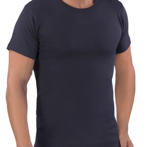 MABRAT - Maglia Girocollo Uomo In Caldo Cotone - Blu Navy - Nero - Bianco
