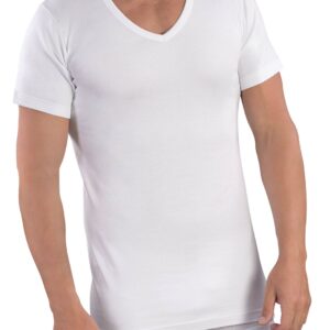 MABRAT - Maglia Uomo Scollo "V" In Caldo Cotone - Bianco - Nero - Blu Navy