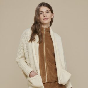 NOIDINOTTE - Mantella A Maglia Con Tasche - Crema
