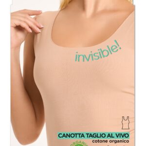 GOLDEN LADY - Canotta Spalla Larga Invisibile In Cotone Organico - Naturale - Bianco - Nero