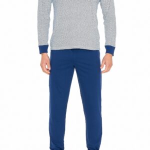 SERGIO TACCHINI - Pigiama Uomo In Cotone Jersey Senza Polsini - Blu