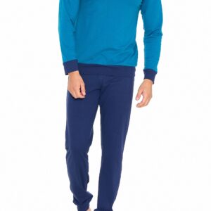 SERGIO TACCHINI - Pigiama Uomo In Cotone Con Polsini - Teal - Light Blue