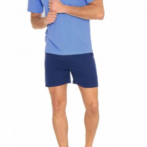 SERGIO TACCHINI - Pigiama Corto Uomo In Cotone Jersey - Light Blue - Teal