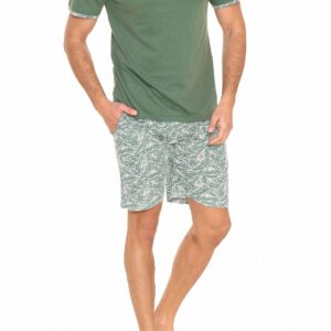 SERGIO TACCHINI - Pigiama Corto Uomo In Cotone - Sage Green - Navy