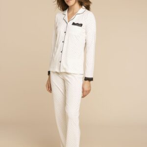 NOIDINOTTE - Pigiama "Camicia" In Cotone - Panna - Glicine