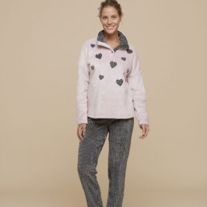 NOIDINOTTE - Pigiama In Coral Fleece - Lilla Polvere - Fucsia