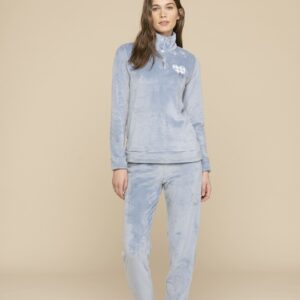 NOIDINOTTE - Pigiama "Cuoricino" In Coral Fleece - Carta Da Zucchero - Beige