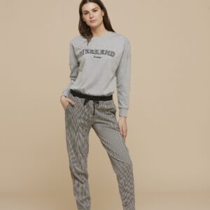NOIDINOTTE - Pigiama Donna "Weekend" - Grigio Mel. - Fucsia
