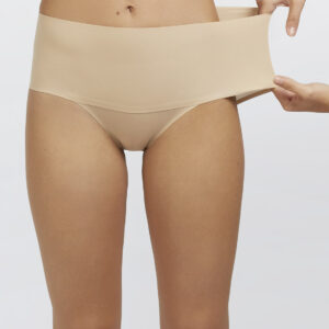GISELA - Slip A Vita Alta In Microfibra Ultra-Expand - Nude - Nero