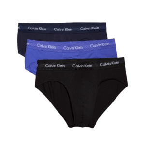 CALVIN KLEIN - Slip Cotton Stretch 3 Pack - Nero - Cobalto - Blu