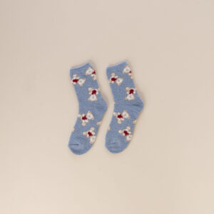 NOIDINOTTE - Calze Antiscivolo In Coral Fleece Con Orsetto - Azzurro - Rosa