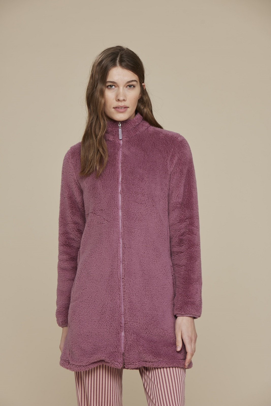 NOIDINOTTE - Vestaglia Lunga In Coral Fleece - Cipolla - Rosa