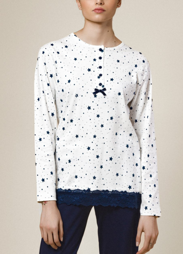 Pigiama 100% cotone con stelle