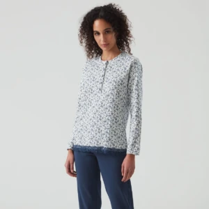 Pigiama damascato donna in caldo cotone