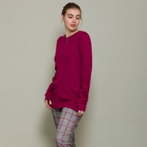 Pigiama elegante con pantaloni tartan