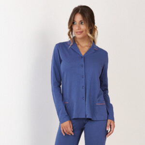 Pigiama bluette primaverile con giacca