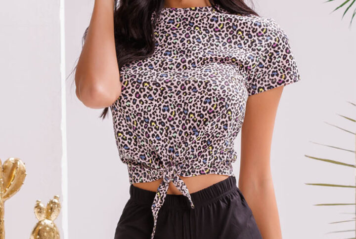 pigiama corto cotone donna leopardato rosa nero – Loveandbra