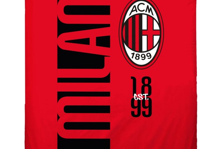 completo letto Milan 1 piazza con stemma ufficiale AC Milan