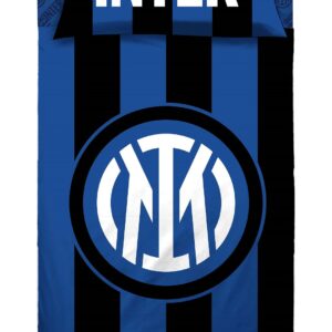 completo letto Inter 1 piazza in cotone con logo ufficiale FC Internazionale