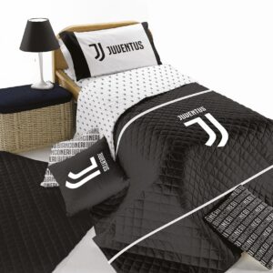 Copriletto trapuntato Juventus 1 piazza in microfibra 170x260 cm