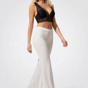 Modella Indossa Pantalone Loungewear Donna Loveandbra Color Talco