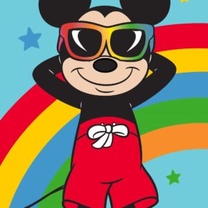 telo mare Mickey Mouse in spugna 100% cotone con stampa Disney colorata
