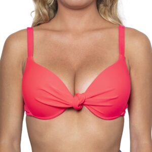 top bikini con coppa e nodo centrale vista frontale