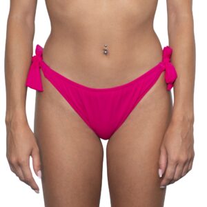 slip bikini con laccio laterale rosa vista frontale
