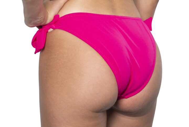 slip bikini con laccio laterale rosa vista posteriore