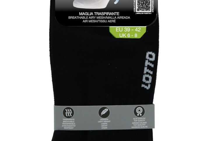 Calze salvapiede Lotto traspiranti unisex nere – pack da 3