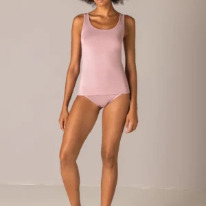 canotta donna spalla larga SièLei color malva indossata intera