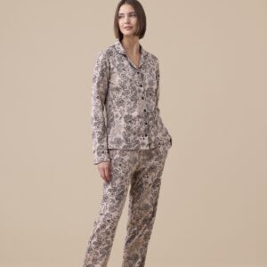 Pigiama donna Noidinotte in caldo cotone con giacca modello uomo e pantalone dritto