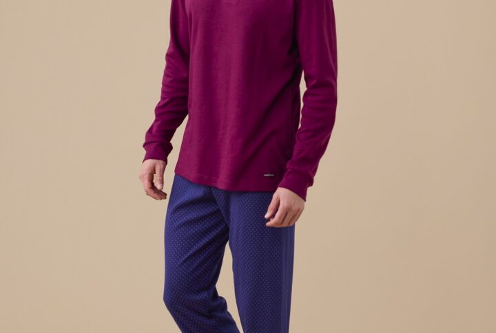 pigiama uomo Noidinotte bordeaux pois