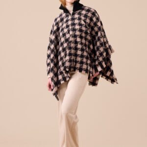 mantella donna NOIDINOTTE fantasia a quadri con zip