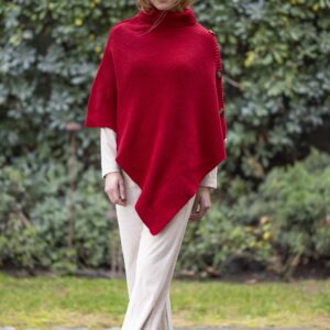 mantella donna NOIDINOTTE rossa in maglia calda