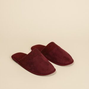 pantofola uomo Noidinotte bordeaux con fascia in tessuto lavorato