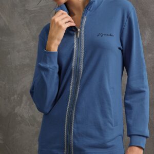 Tuta homewear donna Il Granchio in cotone felpato azzurro
